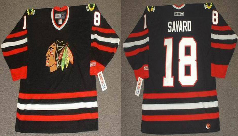 2019 Men Chicago Blackhawks 18 Savard black CCM NHL jerseys